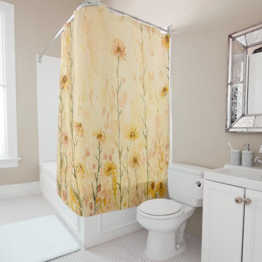 Rideaux De Douche Boho Fleurs Sauvages Vintage (En situation)