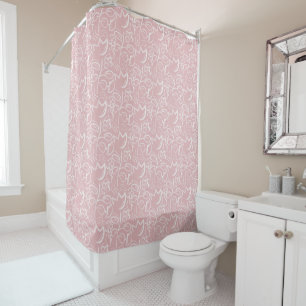Rideaux De Douche Boho Floral Motif rose