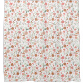 Rideaux De Douche Boho Floral Terre Tons Fleurs Modernes (Devant)