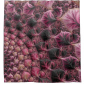 Rideaux De Douche Boho Funky Eclectique Rose Noir Abstrait Fractal (Devant)