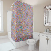 Rideaux De Douche Boho Groovy Curtain Retro Pastel Bath Vibes (En situation)