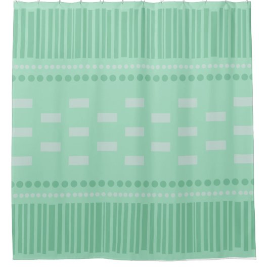 Rideaux De Douche Boho Lignes Scandinaves Points Mint Vert (Devant)