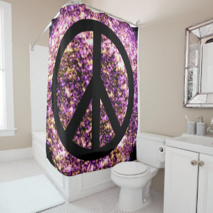 Rideaux De Douche Boho Lumineux Flou Lumières Étincelantes Signe de