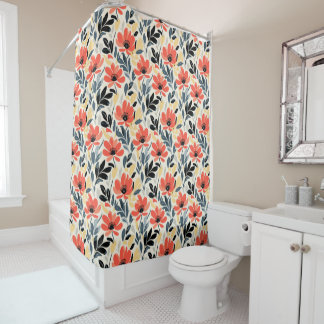 Rideaux De Douche Boho Matisse Fleur Retro Design d'impression