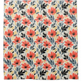 Rideaux De Douche Boho Matisse Fleur Retro Design d'impression (Devant)