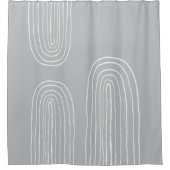 Rideaux De Douche Boho Mid Century Bleu clair (Devant)