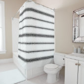Rideaux De Douche Boho moderne blanc et noir Motif bohème (En situation)