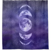 Rideaux De Douche Boho Moon Phases Space Motif céleste (Devant)