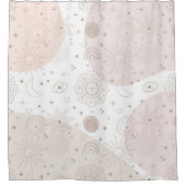 Rideaux De Douche Boho Neutral Space Doodles Design esthétique (Devant)