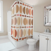 Rideaux De Douche Boho Retro Bowles Motifs Lumière Terre Tons (En situation)