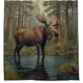 Rideaux De Douche Boho rustique boho forêt cabine (Devant)