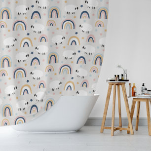Rideaux De Douche Boho Sheep Rainbow Print