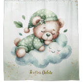 Rideaux De Douche Boho vert dormant Teddy Ours mou (Devant)
