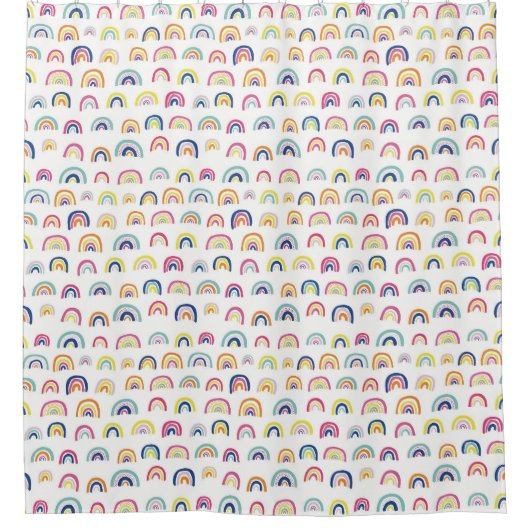 Rideaux De Douche Boho White Multi Rainbow (Devant)