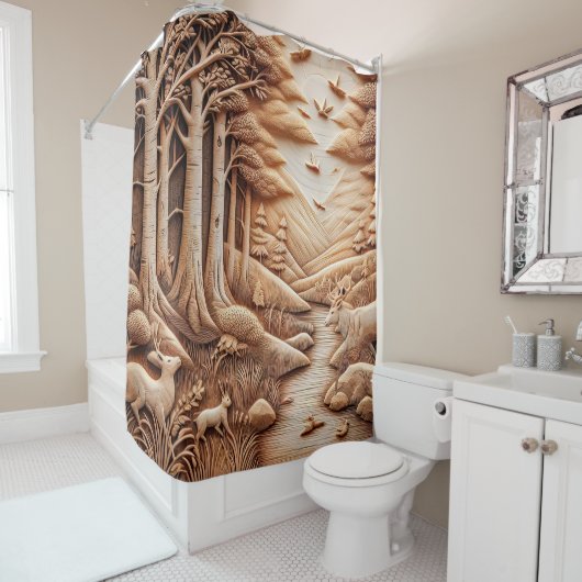 Rideaux De Douche Bois (En situation)