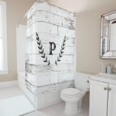 Rideaux De Douche Bois blanc rustique Shabby Chic Laurel Pays (En situation)