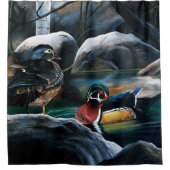 Rideaux De Douche Bois Canards Étang (Devant)
