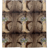 Rideaux De Douche bois de grange rustique fleur sauvage occidentale  (Devant)