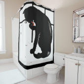 Rideaux De Douche Bois de la ferme victorienne Animal Chat noir (En situation)