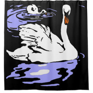 Rideaux De Douche Bois de la ferme victorienne Animaux Swans