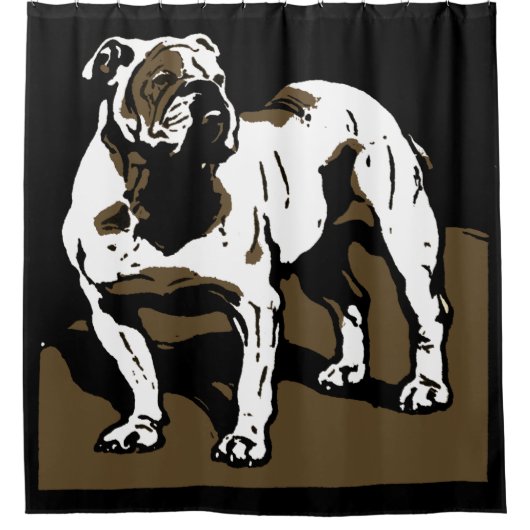Rideaux De Douche Bois de la ferme victorienne Bulldog (Devant)