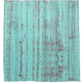 Rideaux De Douche bois de menthe peint à rayures rustiques (Devant)