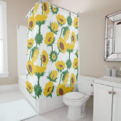 Rideaux De Douche Bois Imprimer Tournesol jaune (En situation)