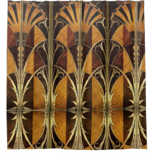 RIDEAUX DE DOUCHE BOIS MARQUETÉ PAR ART DÉCO