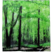 Rideaux De Douche Bois vert luxuriant (Devant)