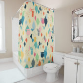 Rideaux De Douche Boissons Modernes Du Milieu Du Siècle (En situation)