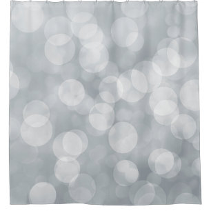 Rideaux De Douche Bokeh gris argenté