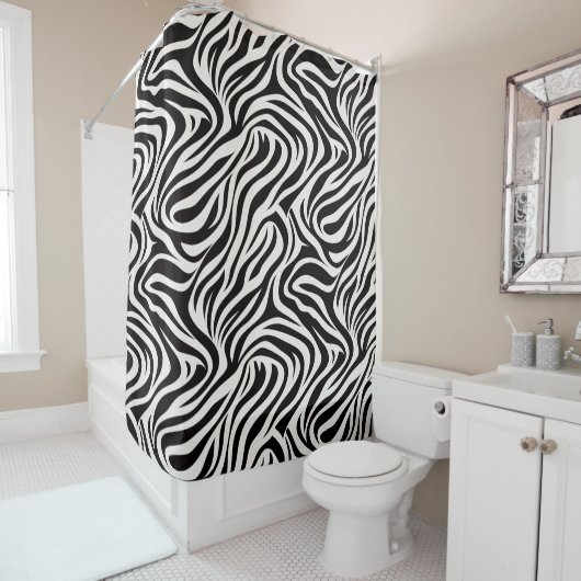 Rideaux De Douche Bold Safari Zebra Print Bathroom Curtain (En situation)