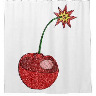 Rideaux De Douche Bombe cerise parties scintillant
