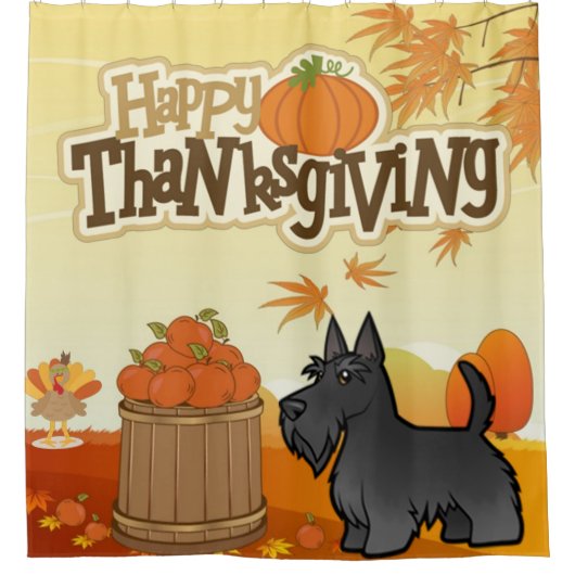Rideaux De Douche Bon thanksgiving Scottish Terrier (Devant)