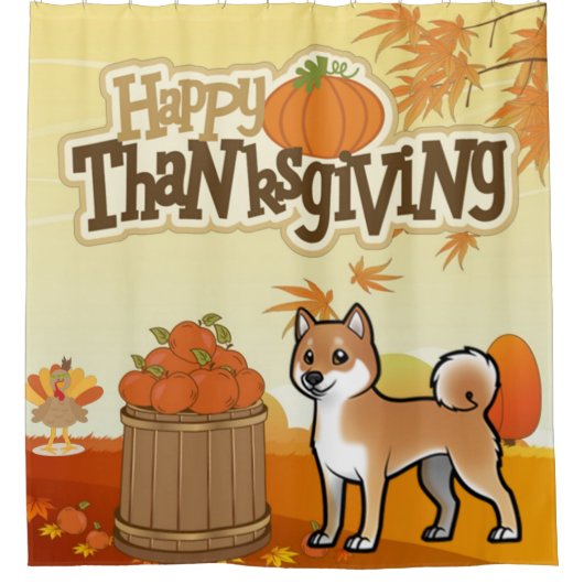 Rideaux De Douche Bon thanksgiving Shiba Inu (Devant)