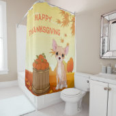 Rideaux De Douche Bon thanksgiving Tan Chihuahua (En situation)