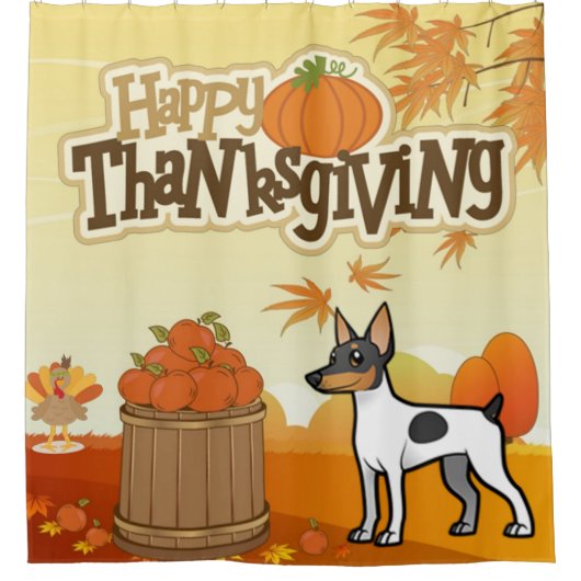 Rideaux De Douche Bon thanksgiving Toy Fox Terrier (Devant)