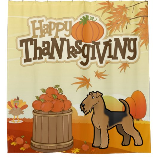 Rideaux De Douche Bon thanksgiving Welsh Terrier (Devant)