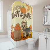 Rideaux De Douche Bon thanksgiving Yorkie (En situation)