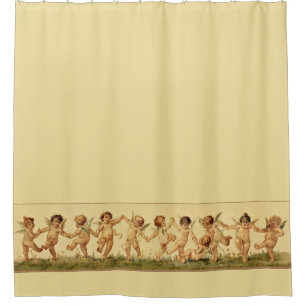 Rideaux De Douche Bonbon vintage dansant heureusement des anges