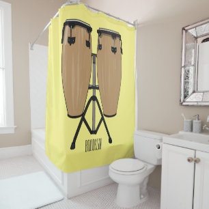 Rideaux De Douche Bongo, dessin animé de batterie
