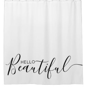 Rideaux De Douche Bonjour Belle Fille noire blanche