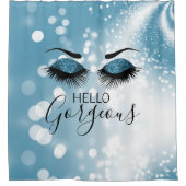 Rideaux De Douche Bonjour magnifiques yeux bleus (Devant)