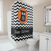 Rideaux De Douche Bonne Chouette d'Halloween (En situation)
