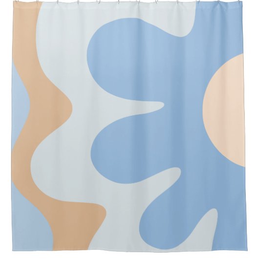 Rideaux De Douche Bonne Fleur Retro 60s Vibe Light Blue Pastel (Devant)