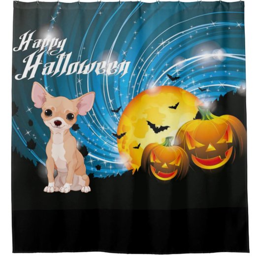 Rideaux De Douche Bonne Halloween Chihuahua (Devant)