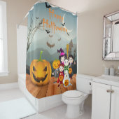 Rideaux De Douche Bonne Halloween Fun Nuit Éffrayante (En situation)