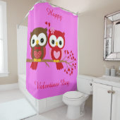 Rideaux De Douche Bonne Saint Valentin Chouettes (En situation)