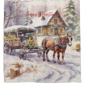 Rideaux De Douche Bonnes Fêtes Rustic Victorian Yard Noël (Devant)