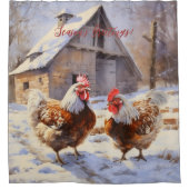 Rideaux De Douche Bonnes Fêtes Rustic Victorian Yard Noël (Devant)